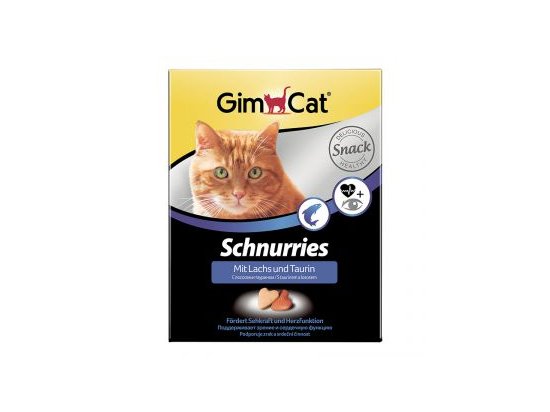 Фото - лакомства Gimcat SCHNURRIES TAURIN & LACHS (ТАУРИН И ЛОСОСЬ) витаминизированное лакомство для кошек
