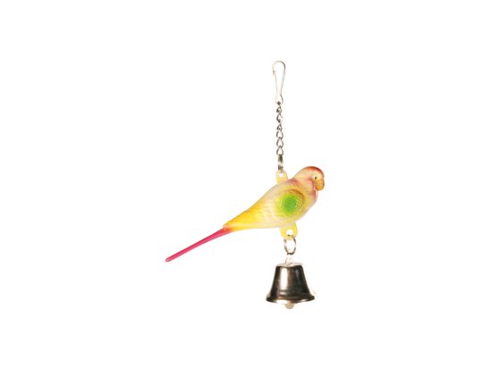 Trixie Пластиковая птичка с колокольчиком - игрушка для попугая (5309)
