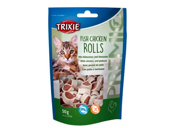 Фото - ласощі Trixie Premio Rolls - рулети для кішок курка та мінтай