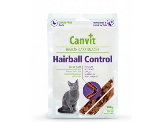 Фото - ласощі Canvit Hairball Control (Хейрбол Контрол) напіввологі функціональні ласощі для виведення шерсті зі шлунка кішок