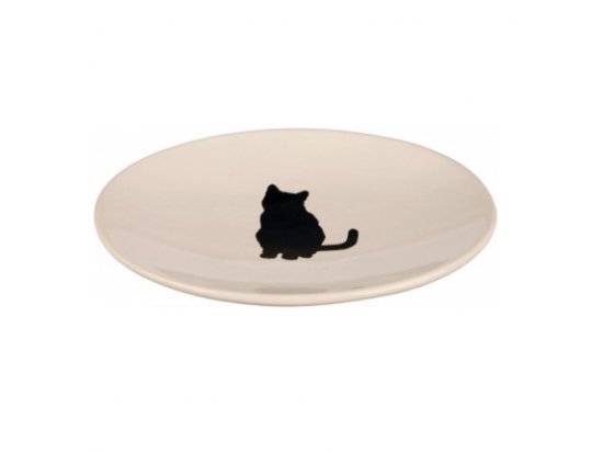Фото - миски, напувалки, фонтани Trixie CAT керамическое блюдце для котят и плоскомордых кошек (24490)