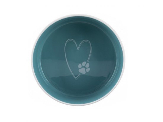 Фото - миски, поилки, фонтаны Trixie PETS HOME керамическая миска для собак и кошек КРЕМОВО-ГОЛУБАЯ