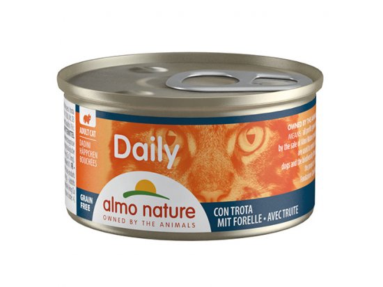 Фото - влажный корм (консервы) Almo Nature Daily DADINI TROUT консервы для кошек ФОРЕЛЬ, кусочки в желе