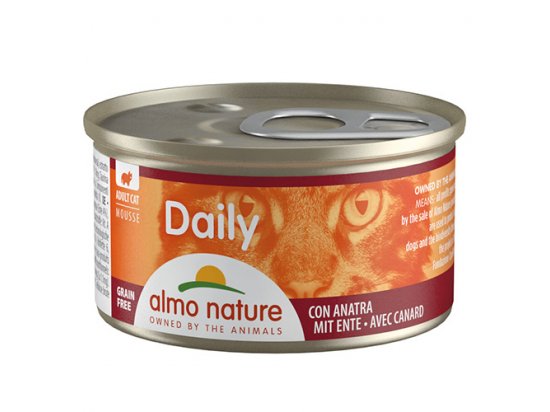 Фото - вологий корм (консерви) Almo Nature Daily MOUSSE DUCK консерви для котів Качка, мус