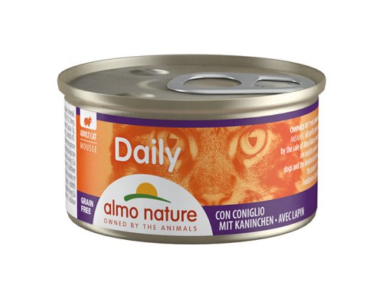 Фото - вологий корм (консерви) Almo Nature Daily MOUSSE RABBIT консерви для кішок КРОЛИК, мус