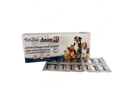 Фото - від глистів AnimAll VET LINE таблетки від глистів для котів і собак