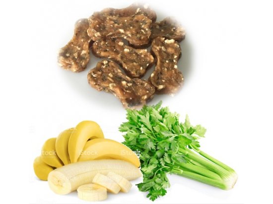Фото - лакомства Gimdog Superfood мясные косточки для собак Курица с бананом и сельдереем