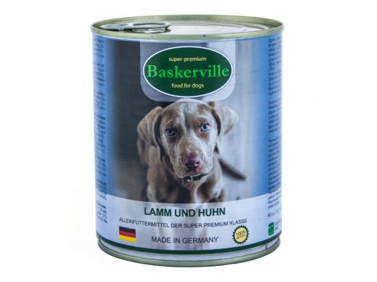 Фото - вологий корм (консерви) Baskerville (Баскервіль) Ягня та півень - консерви для собак