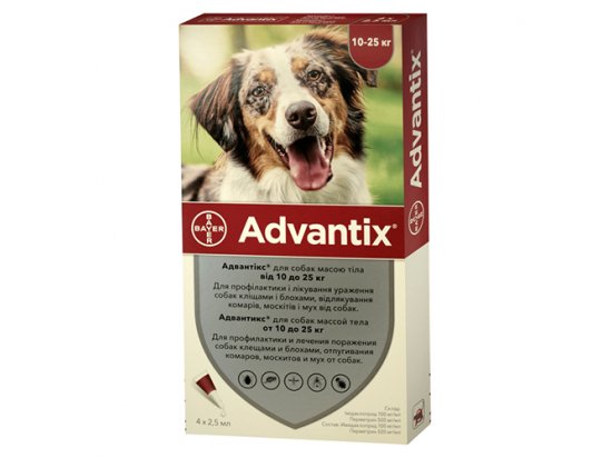Фото - от блох и клещей Bayer Advantix (Адвантикс) капли на холку от блох и клещей для собак