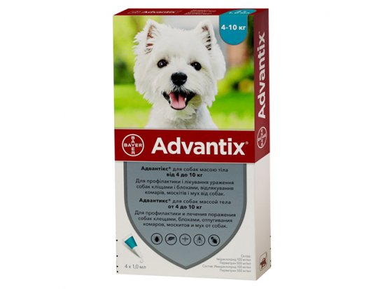 Фото - від бліх та кліщів Bayer Advantix (Адвантікс) краплі на холку від бліх та кліщів для собак