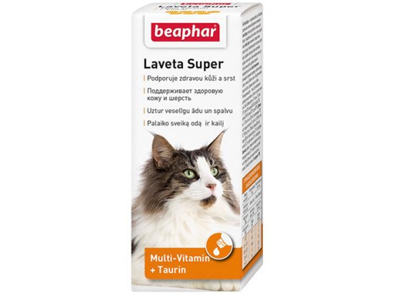 Beaphar Laveta Super жидкие витамины для шерсти для кошек, 50 мл 