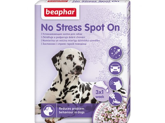 Фото - седативні препарати (заспокійливі) Beaphar NO STRESS spot on DOG краплі для собак Антистрес