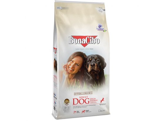 Фото - сухий корм BonaCibo ADULT HIGH ENERGY сухий корм для активних собак усіх порід КУРКА ТА РИС
