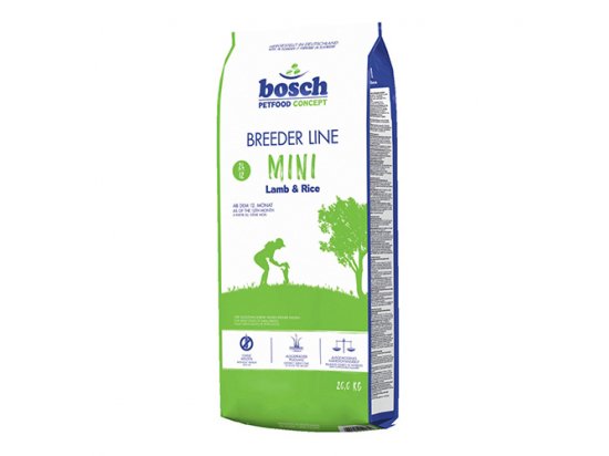 Фото - сухой корм Bosch (Бош) BREEDER LINE MINI LAMB & RICE (БРИДЕР МИНИ ЯГНЕНОК И РИС) для взрослых собак мелких пород с ягненком и рисом, 20 кг