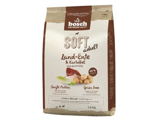 Фото - сухой корм Bosch HPC Soft Land-Ente & Kartoffel - Бош БЕЗЗЕРНОВОЙ полувлажный корм для собак ДЕРЕВЕНСКАЯ УТКА И КАРТОФЕЛЬ