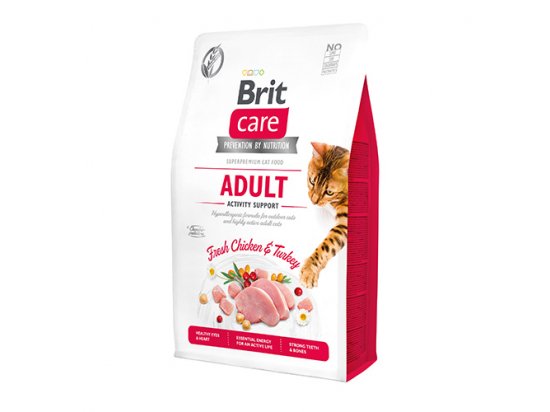 Фото - сухой корм Brit Care Cat Grain Free Adult Activity Support Chicken & Turkey беззерновой сухой корм для активных кошек КУРИЦА и ИНДЕЙКА