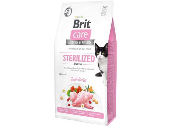 Фото - сухой корм Brit Care Cat Grain Free Sterilized Sensitive Rabbit беззерновой сухой корм для стерилизованных кошек с чувствительным пищеварением КРОЛИК