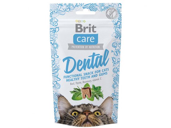 Фото - ласощі Brit Care Cat Snack Dental Turkey, Basil, Thyme, Rosemary & Vitamin C ласощі для підтримки здоров'я зубів у котів ІНДИЧКА