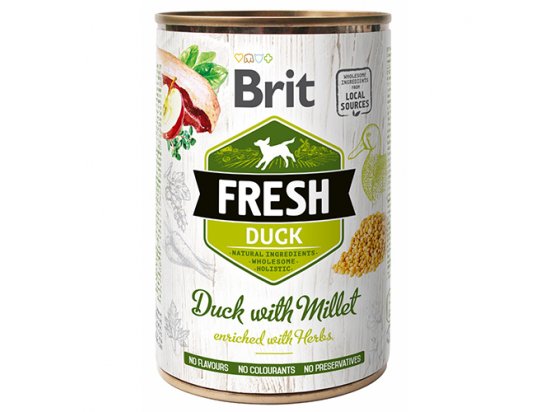 Фото - влажный корм (консервы) Brit Fresh Dog Duck & Millet консервы для собак УТКА и ПШЕНО