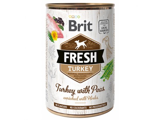 Фото - вологий корм (консерви) Brit Fresh Dog Turkey & Pea консерви для собак ІНДИЧКА та ГОРОХ