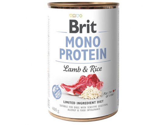 Фото - вологий корм (консерви) Brit Mono Protein Dog Lamb & Rice консерви для собак ЯГНЯ та РИС