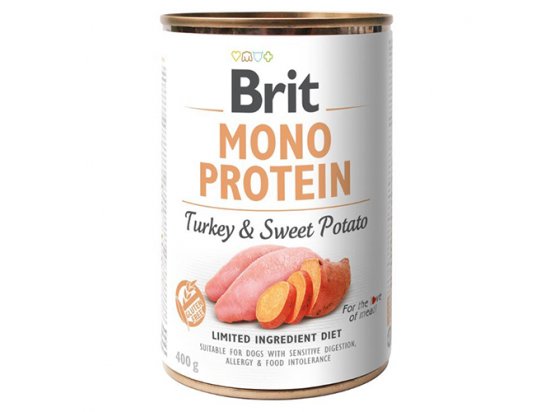 Фото - вологий корм (консерви) Brit Mono Protein Dog Turkey & Sweet Potato консерви для собак ІНДИЧКА та БАТАТ