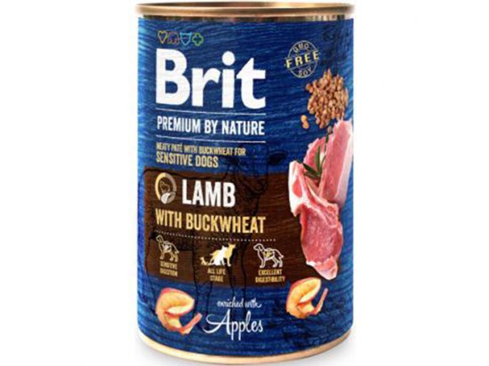 Фото - вологий корм (консерви) Brit Premium Dog Lamb & Buckwheat консерви для собак ЯГНЯ та ГРЕЧКА
