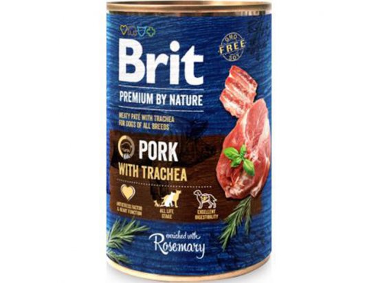 Фото - вологий корм (консерви) Brit Premium Dog Pork & Trachea консерви для собак СВИНИНА та ТРАХЕЯ