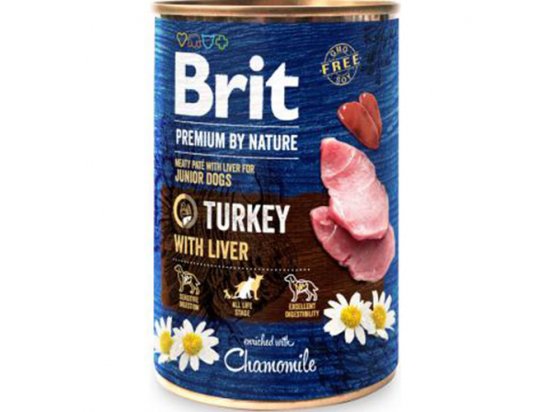 Фото - вологий корм (консерви) Brit Premium Dog Junior Turkey & Liver консерви для цуценят ИНДИЧКА та ПЕЧІНКА