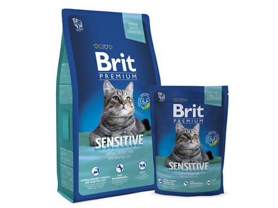 Фото - сухий корм Brit Premium Cat Sensitive Lamb & Rice сухий корм для кішок з чутливим травленням ЯГНЯ та РИС