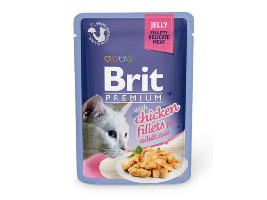 Фото - вологий корм (консерви) Brit Premium Cat Chiсken Fillets Jelly консерви для кішок, філе в желе КУРКА