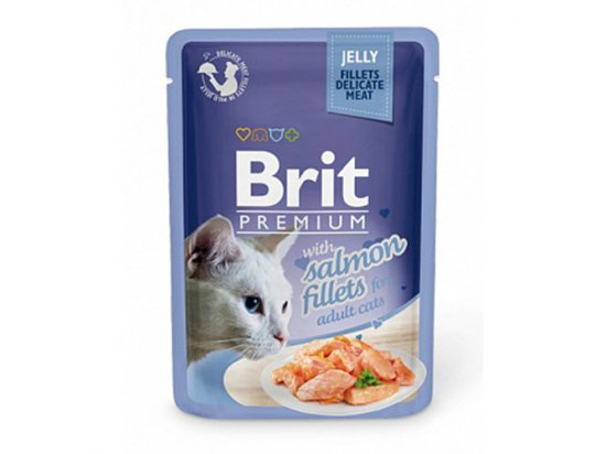 Фото - влажный корм (консервы) Brit Premium Cat Salmon Fillets Jelly консервы для кошек в желе ЛОСОСЬ