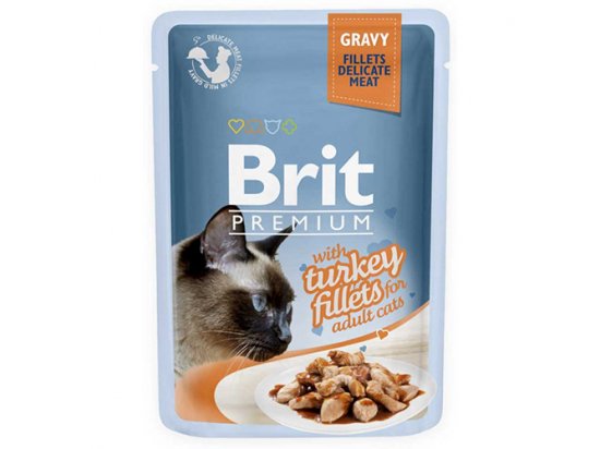 Фото - вологий корм (консерви) Brit Premium Cat Turkey Fillets Gravy консерви для кішок шматочки в соусі ІНДИЧКА