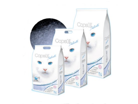 Фото - наполнители Capsüll (Капсуль) Delicate кварцевый впитывающий наполнитель для туалетов для котят и чувствительных кошек АРОМАТ ДЕТСКОЙ ПУДРЫ