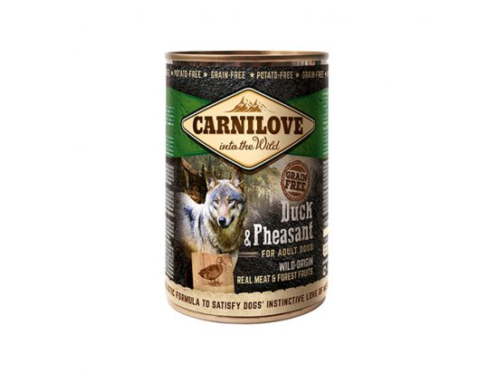 Фото - вологий корм (консерви) Carnilove DUCK & PHEASANT консерви для собак (качка/фазан), 400 г