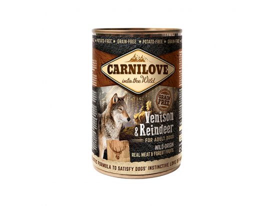 Фото - вологий корм (консерви) Carnilove VENISON & REINDEER консерви для собак (дичина та північний олень), 400 г