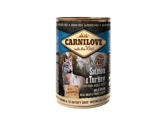Фото - вологий корм (консерви) Carnilove SALMON & TURKEY консерви для собак (лосось/індичка), 400 г