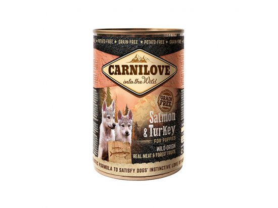 Фото - влажный корм (консервы) Carnilove SALMON & TURKEY PUPPY консервы для щенков (лосось/индейка), 400 г