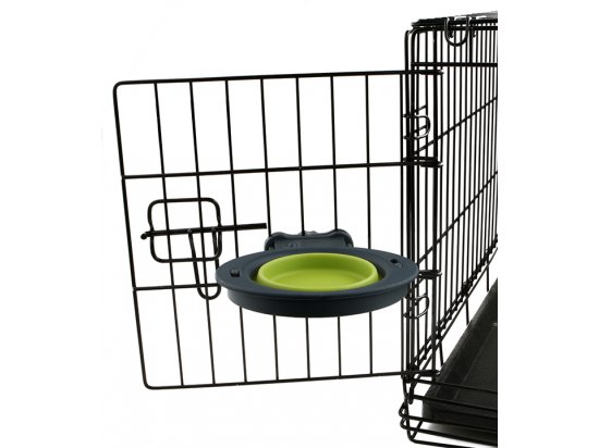 Фото - миски, поилки, фонтаны DEXAS Collapsible Kennel Bowl-Small - Миска складная с креплением для клетки для собак и кошек МАЛЕНЬКАЯ, зеленый