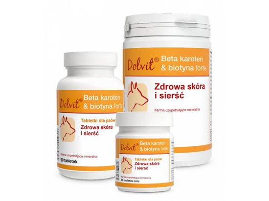 Фото - для шкіри та шерсті Dolfos (Дольфос) BETA-KAROTEN & BIOTYNA FORTE вітамінно-мінеральний комплекс для шкіри та шерсті собак