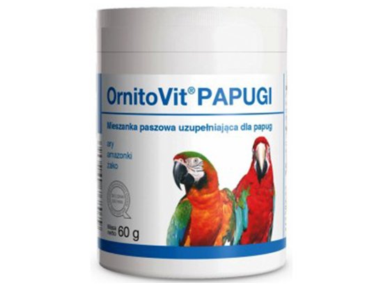 Фото - витамины и минералы Dolfos (Дольфос) ORNITOVIT PARROTS (ОРНИТОВИТ ПЭРРОТС) витаминно-минеральная добавка для крупных попугаев, 60 г