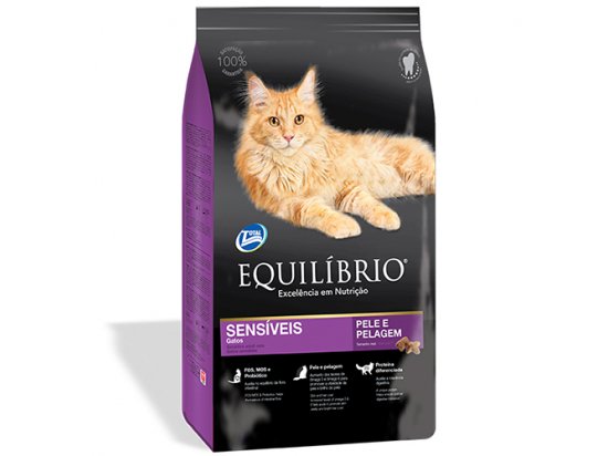 Фото - сухой корм Equilibrio ADULT SENSITIVE корм для котов с чувствительным пищеварением (курица/рыба)