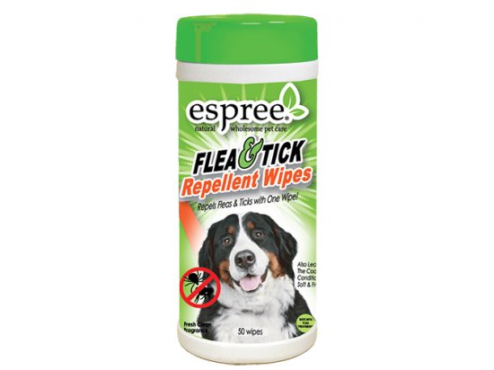 Фото - від бліх та кліщів ESPREE (Еспрі) Flea & Tick Wipes Вологі серветки для додаткового захисту від бліх та кліщів для собак