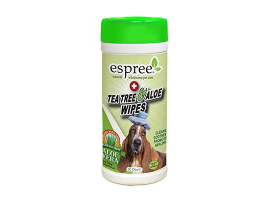 Фото - повсякденна косметика ESPREE (Еспрі) Tea Tree and Aloe Wipes - Вологі серветки з маслом чайного дерева та алоє для собак, 50 шт.