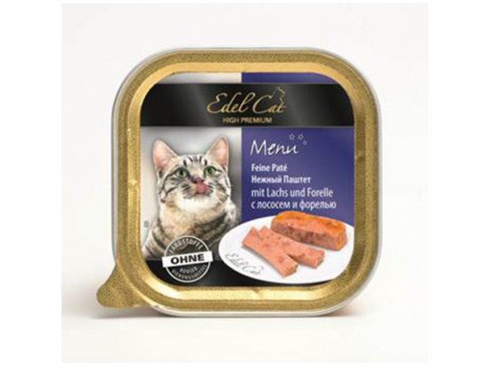 Фото - вологий корм (консерви) Edel Cat (Едель Кет) mit Lachs und Forelle - паштет для кішок (лосось та форель)