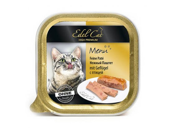 Фото - влажный корм (консервы) Edel Cat (Эдель Кeт) mit Gefluegel - паштет для кошек (птица)