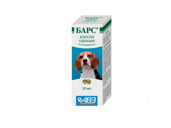 Барс капли для ушей собак и кошек (лечение ушной чесотки), 20 мл