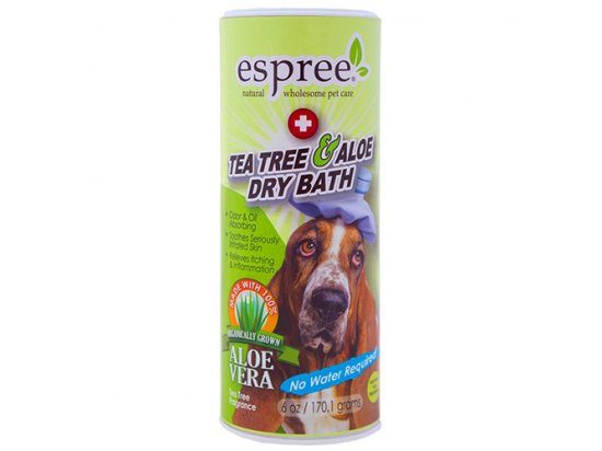 Фото - повседневная косметика ESPREE (Эспри) Tea Tree & Aloe Dry Bath - Сухой шампунь с алоэ вера и маслом чайного  дерева для собак