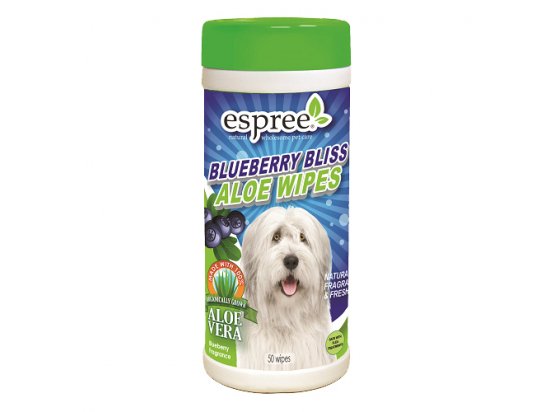 Фото - повседневная косметика ESPREE (Эспри) Blueberry Bliss Wipes - Влажные салфетки с алоэ вера и экстрактом черники для собак, 50шт