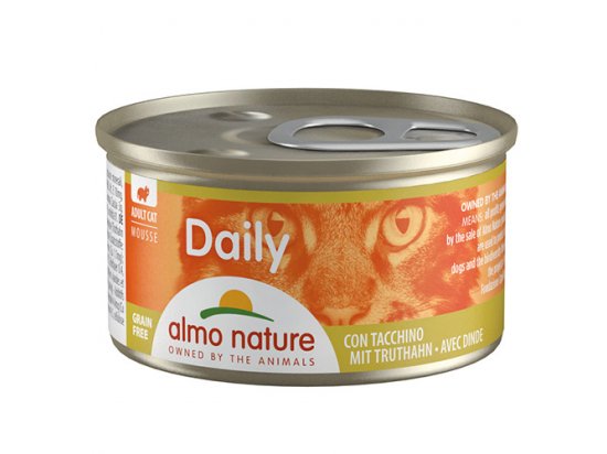 Фото - влажный корм (консервы) Almo Nature Daily MOUSSE TURKEY консервы для кошек ИНДЕЙКА, мусс